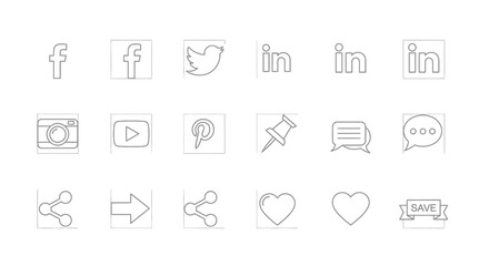 Obraz premium Social media icons on white background.