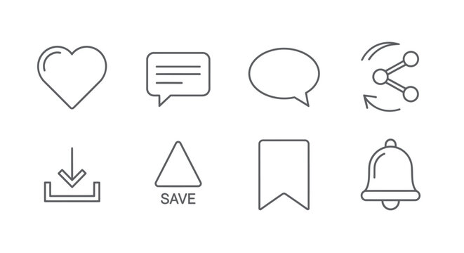 Collection of web interface icons.