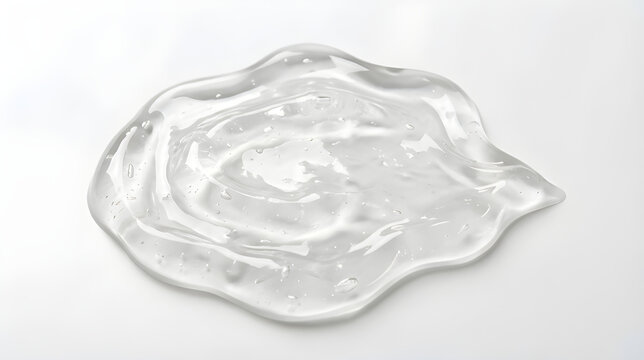 Translucent gel with refined organic edge and glossy surface, isolated on White background