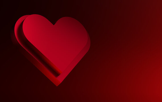 Minimal Red Heart Love Concept Abstract Background
