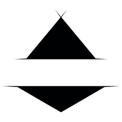 Fototapeta premium Two black triangles up and down. Vector on white background