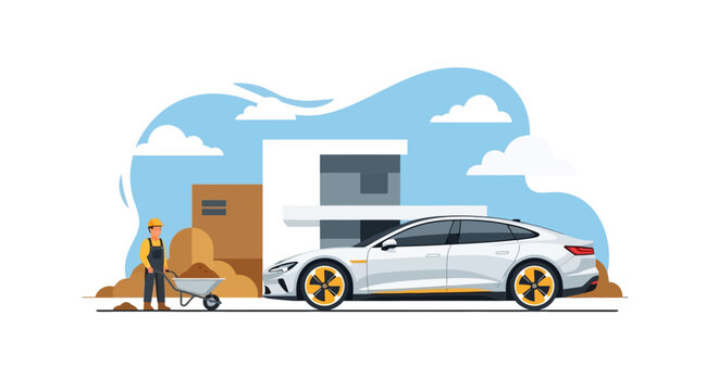 Man pushing a loaded hand truck.