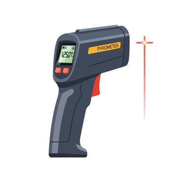 Infrared thermometer measuring temperature with laser pointer and digital display