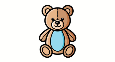 Fototapeta premium cute teddy bear sitting on white background for kids branding