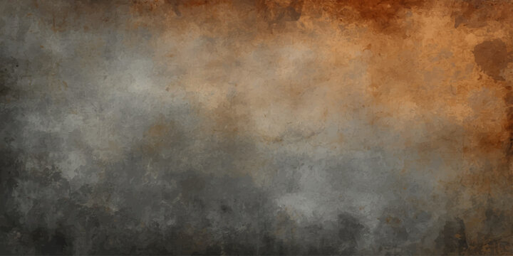 A dark vintage backdrop featuring a dirty rusty metal texture with an aged brown grunge pattern on a textured antique wall surface