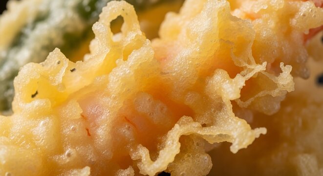 Close up fried shrimp tempura
