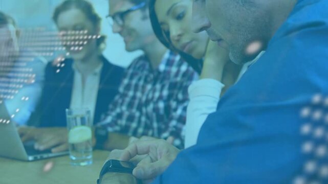 Animation of online data over diverse business people