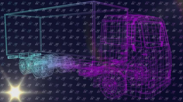 Digital animation of multiple cells against airport information board