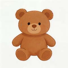 Fototapeta premium Cuddly Brown Teddy Bear: Soft Plush Toy for Kids & Collectors