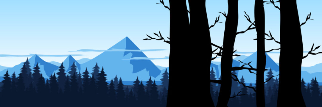 Corporate presentation slide cold blue morning wilderness