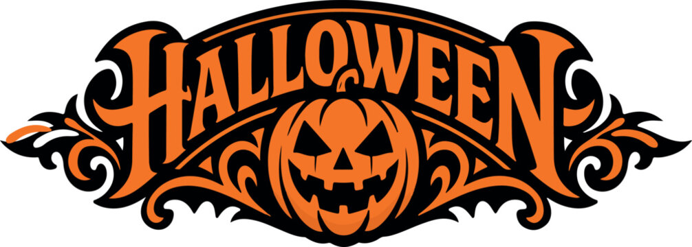 Halloween icon with jack-o-lantern on transparent background vector silhouette