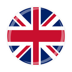 Obraz premium United Kingdom national round circle flag emblem official icon