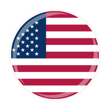 United States national round circle flag emblem official icon