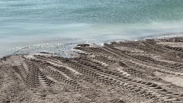 tractor on the beach