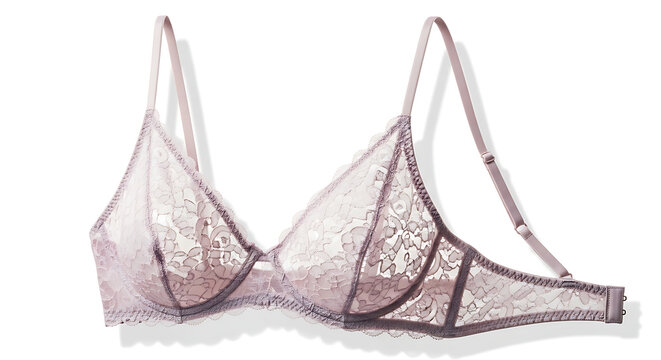 Elegant pink lace bralette lingerie for women isolated on white background feminine intimate apparel and delicate fashion underwear collection for retail and boutique marketing