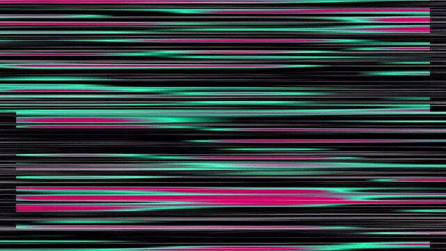 Moody teal and pink neon glitch interference creating continuous horizontal scanline distortions forming a stylish cyberpunk corrupted system display 4K UHD