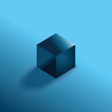 Abstract 3D geometric cube logo design