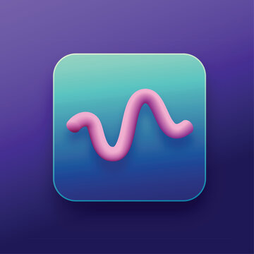 Modern Gradient App Icon: Business Sine Wave Graph