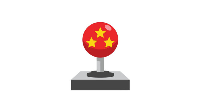 Red China Rubber Stamp Button Icon.