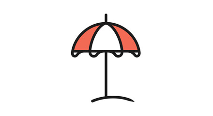 Fototapeta premium Colorful Beach Umbrella Stand Alone.
