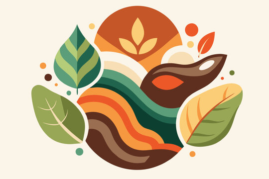 design logo illustration background organic abstract icon set inspired nature
