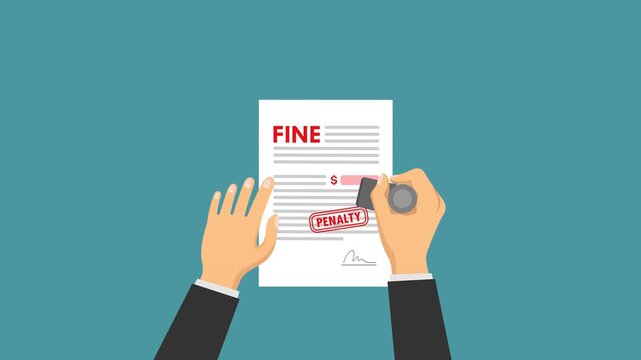 penalty fine punishment video animation flat concept
