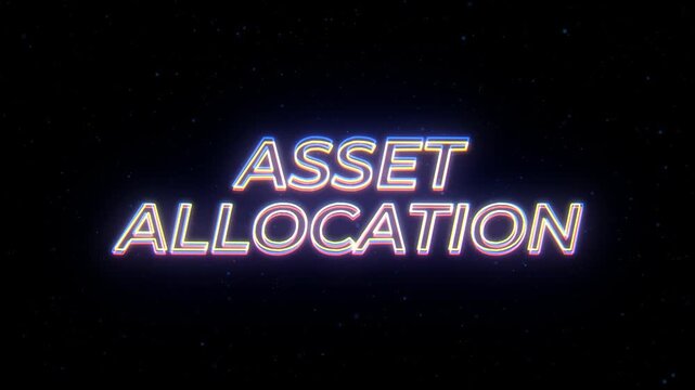 Asset Allocation Neon Sign Text with Classic Retro Theme