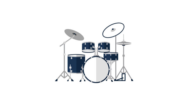 Drum set with cymbals and stands.