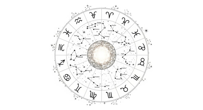 Zodiac Wheel Astrology Symbol.