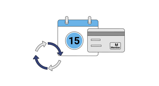 Recurring payment calendar subscription concept.