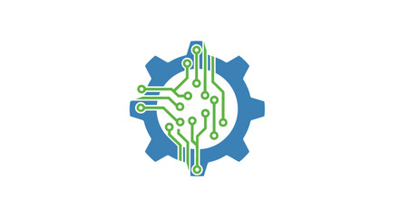 Fototapeta premium Circuit board gear technology symbol.