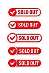 Fototapeta premium Repeated sold out notifications displayed in vibrant red banners