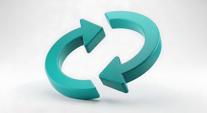 Turquoise Circular Arrows - A Symbol of Recycling and Renewal.