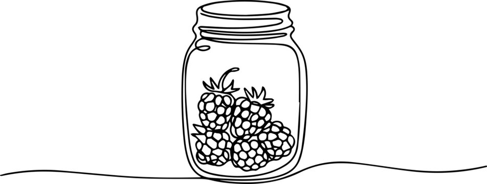 raspberries continuous one line drawing, raspberry berry is drawn by one continuous line on a background of abstract spots of crimson and green colour on a white background, Raspberry vector colour