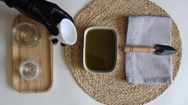 Natural Hair Food Preparation and Bottling Scene