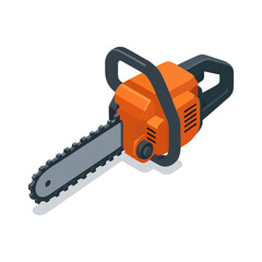 Naklejka premium Chainsaw Vector Illustration, Power Tool SVG, Wood Cutting Equipment, Lumberjack Tool Design