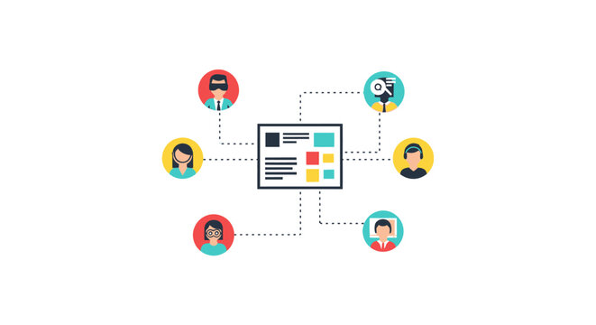 People connected to central document.