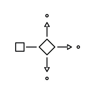Decision Branching Icon &ndash; Logic Flow and Decision Tree Line Icon
