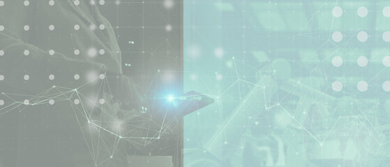 Abstract Digital Network Background with Data Connections and Technology Interface