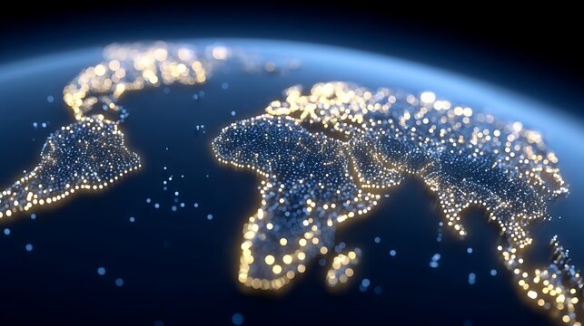 Globe Earth Map Night Lights World.