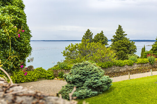 Garden overlooking Adriatic sea Italy