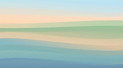 Fototapeta premium Soft pastel horizontal gradient background with warm peach, mint green, and sky blue layers, minimalist abstract design for wallpaper, web design, or branding projects