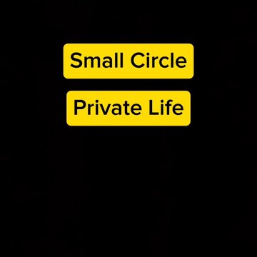 Motivational words small circle, private life, clear mind, happy soul on a black background