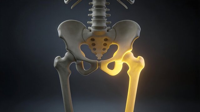 Human pelvic bone and hip joint