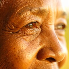 Fototapeta premium Close-up of a 50-year-old african american woman's face