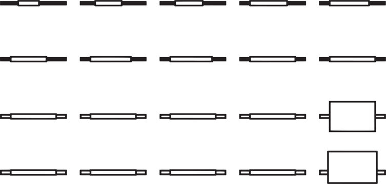 A precise collection of resistor illustrations, embodying the essence of modern electronic components in a neatly arranged display.