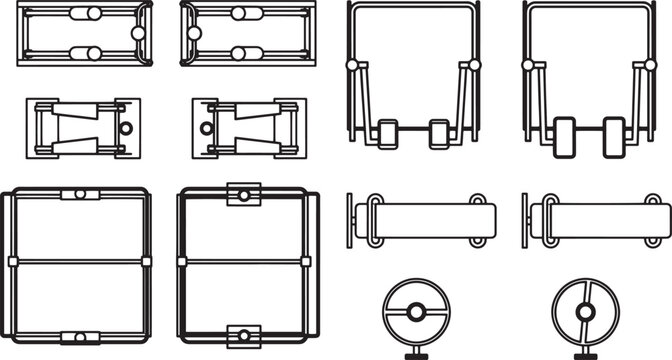 Engineering blueprints showcasing intricate product designs, meticulously rendered in a minimalist, photorealistic style. These detailed schematics invite a closer look.