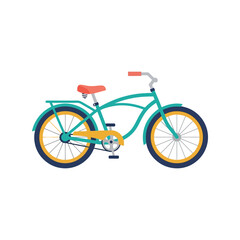 Fototapeta premium Colorful retro bicycle vector illustration isolated on white for cycling and transportation design
