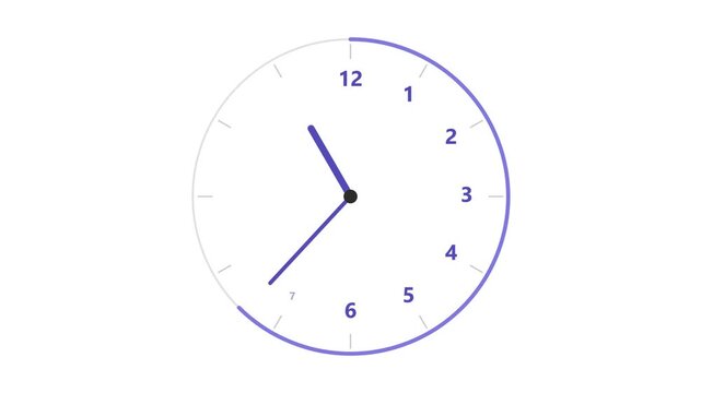 Clock Hands Revealing Numbers Animation, Abstract Time Countdown Motion Background