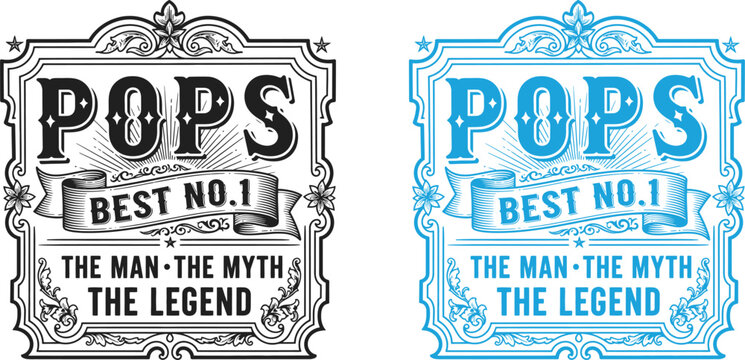 Celebrating fathers day 'pops best no 1' vintage style frames for dad the man the myth the legend